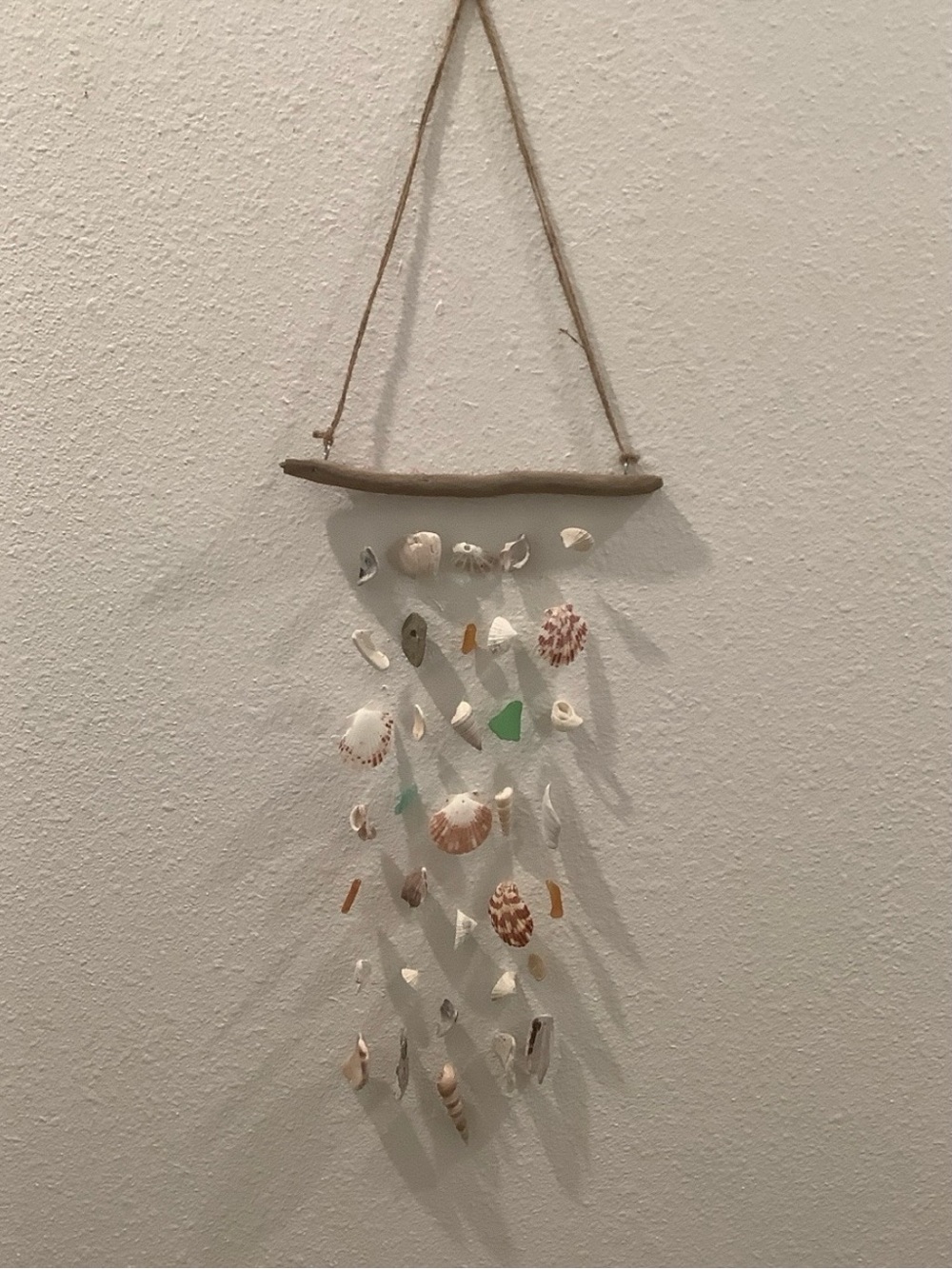 Driftwood Art, Seashell & Sea Glass Wind Chime/Mobile, Coastal Art
